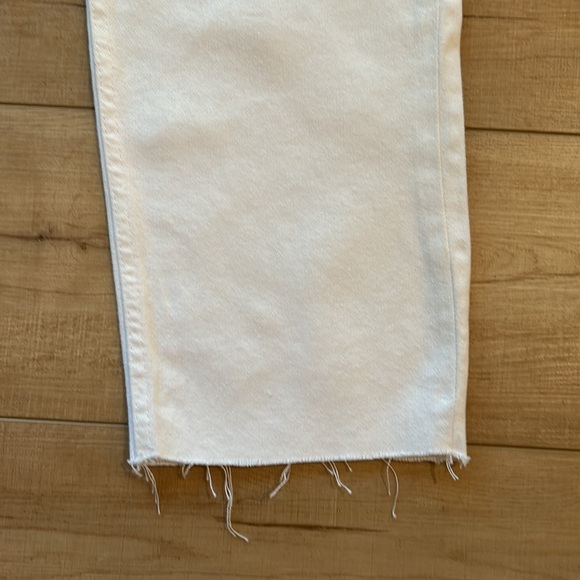 Triarchy White Straight leg Raw Hem Jeans Organic cotton Blend Size 28 - Picture 3 of 10